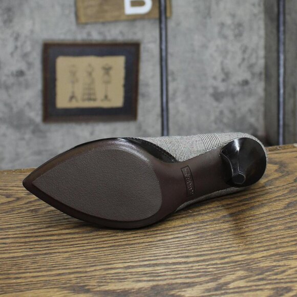 NWT Circa by Joan & David Vintage Lace Up Glen Plaid Heels Black Multi 6.5M - Picture 6 of 7